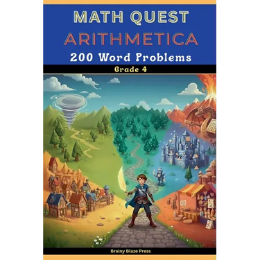 Math Quest - Arithmetica - 200 Word Problems - Grade 4: A Fantasy Adventure Guide for Mastering Multiplication, Division, Perimeter, and Fractions (Ag