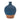 Ceramic Vase with Terra Cotta Accent 8.5"H