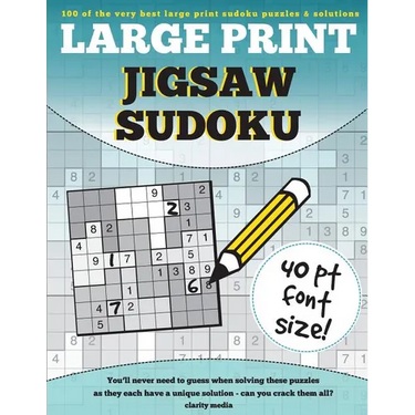 Large Print Jigsaw Sudoku: 100 large print jigsaw sudoku puzzles
