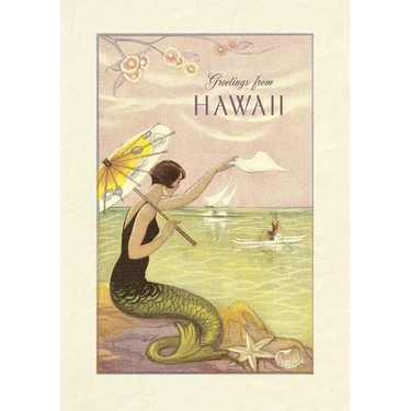 Vintage Lined Notebook Greetings from Hawaii, Mermaid