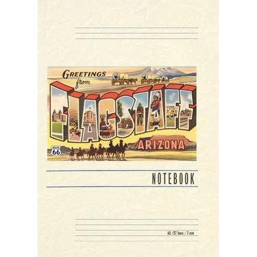 Vintage Lined Notebook Greetings from Flagstaff