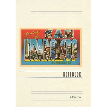 Vintage Lined Notebook Greetings from San Francisco, California