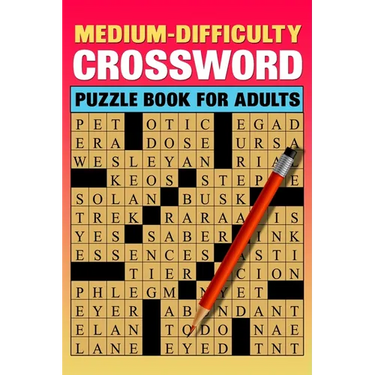 Medium Difficulty Crossword Puzzle Book For Adults: Large Print 84 Puzzles