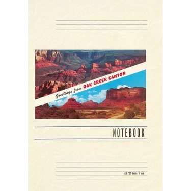 Vintage Lined Notebook Greetings from Oak Creek Canyon