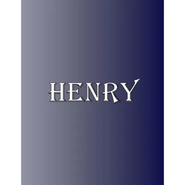 Henry: 100 Pages 8.5" X 11" Personalized Name on Notebook College Ruled Line Paper