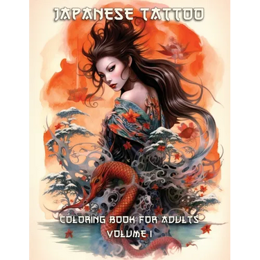 Japanese Tattoo Coloring Book for Adults: Volume 1