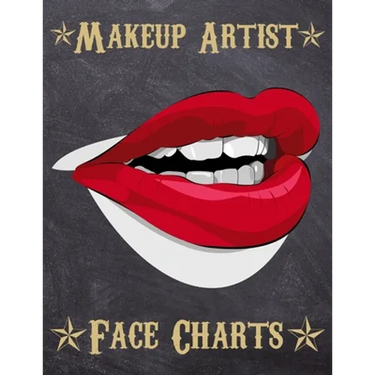 Makeup Artist Face Charts: Makeup cards to paint the face directly on paper with real make-up - Ideal for: professional make-up artists, vloggers