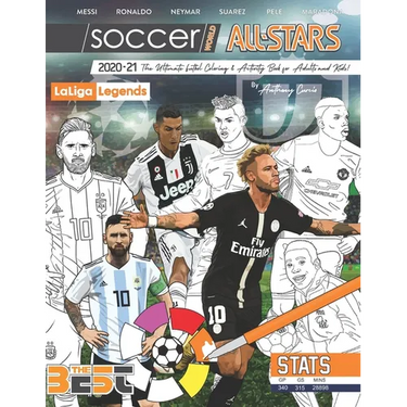 Soccer World All Stars 2020-21: La Liga Legends edition: The Ultimate Futbol Coloring, Activity and Stats Book for Adults and Kids