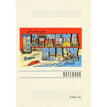 Vintage Lined Notebook Greetings from Daytona Beach, Florida