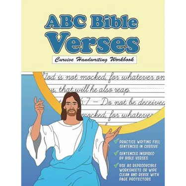 Cursive Handwriting Workbook: ABC Bible Verses: Christian Cursive Tracing Book with Reproducible Worksheets