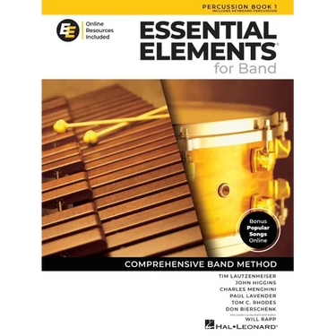 Essential Elements for Band Percussion Book 1 with Eei Online Resources Percussion Method Book and Sheet Music for Students and Teachers Band Method S