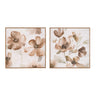 Wood Floral Block Plaque (Set of 2)
