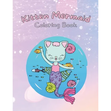 Kitten Mermaid: Coloring Book for Kids