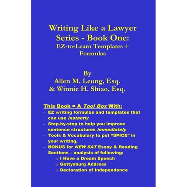 Writing Like a Lawyer Series: Book 1: Easy-to-Learn Writing Templates & Formulas