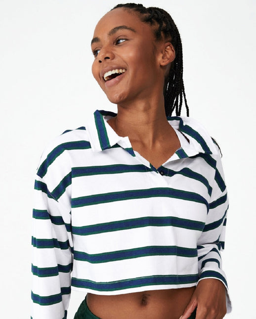COTTON ON Women's Polo Long Sleeve Top Green by Steals