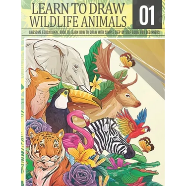 Learn to Draw Wildlife Animals 1: Awesome Educational book to learn how to draw with simple step by step guide for beginners!: Draw horse bear giraffe