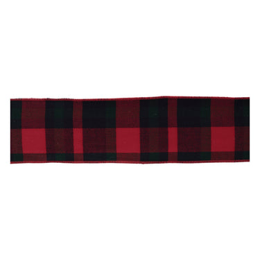 Red and Black Plaid Wired Ribbon (Set of 2)