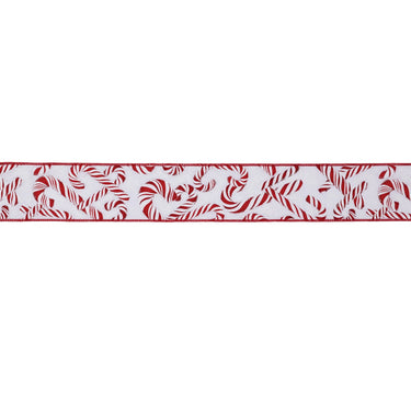 Candy Cane Print Wired Ribbon (Set of 2)