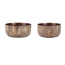 Round Wooden Bowl Planter (Set of 2)