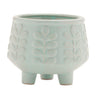 Footed Ceramic Leaf Pattern Planter (Set of 4)