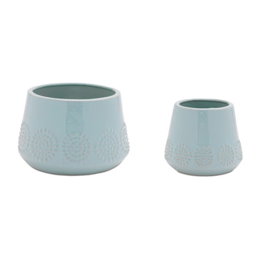 Ceramic Starburst Pattern Planter (Set of 2)