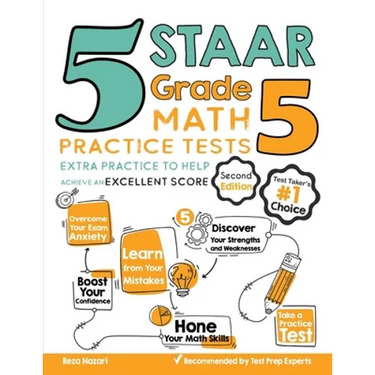 5 STAAR Grade 5 Math Practice Tests: Extra Practice to Help Achieve an Excellent Score