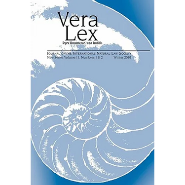 Vera Lex Vol 11: Journal of the International Natural Law Society