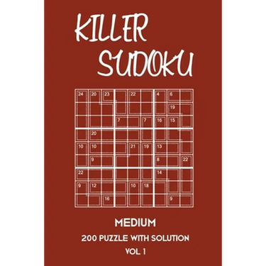 Killer Sudoku Medium 200 Puzzle WIth Solution Vol 1: 9x9, Advanced sumoku Puzzle Book, 2 puzzles per page