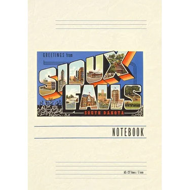 Vintage Lined Notebook Greetings from Sioux Falls