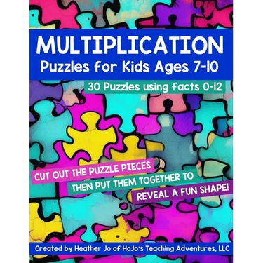 Multiplication Puzzles for Kids Ages 7-10: 30 Different Math Images to Engage Students All Year Long on Learning Fact Tables 0-12! Hands-on Critical T