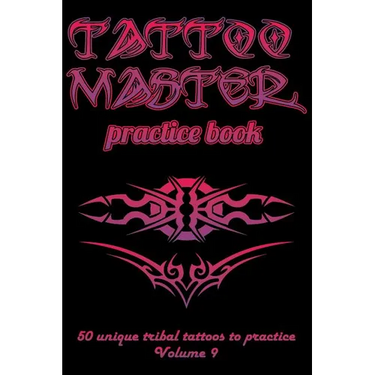 Tattoo Master Practice Book - 50 Unique Tribal Tattoos to Practice: 6 X 9(15.24 X 22.86 CM) Size Cream Pages with 3 Dots Per Inch to Draw Tattoos with