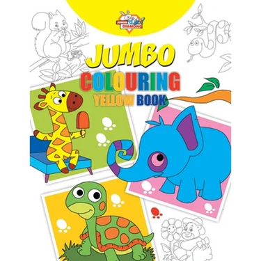 Jumbo Colouring Yellow Book for 4 to 8 years old Kids Best Gift to Children for Drawing, Coloring and Painting