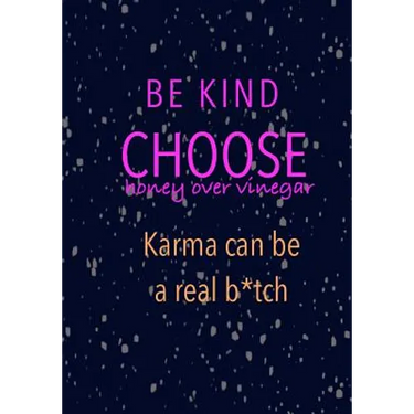 Be Kind Choose Honey over Vinegar Karma can be a real b*tch