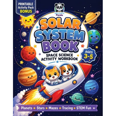 Solar System Book for Kids 3-5 Space Science Activity Workbook: All About Planets, Stars & the Universe Pre K Fun Facts, Puzzles, Mazes, Tracing, and