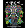 Coloring Book for Adults: Animal in the Dark: Wild Animal on Black Backgound Pages