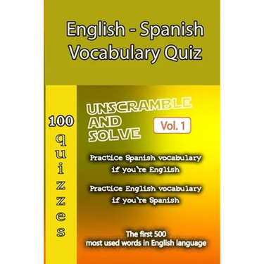 English - Spanish Vocabulary Quiz - Match the Words - Volume 1