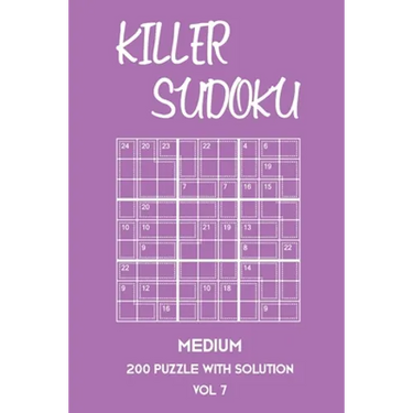 Killer Sudoku Medium 200 Puzzle With Solution Vol 7: 9x9, Advanced sumoku Puzzle Book, 2 puzzles per page