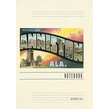 Vintage Lined Notebook Greetings from Anniston