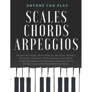 Essential Piano Scales, Chords & Arpeggios Guide - Complete Collection: 3 levels in 1 (Beginner to Advanced): Fingering, Keyboard illustration, Chord