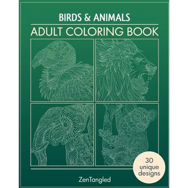 Adult Coloring Books: Birds & Animals: Zentangle Patterns - Stress Relieving Animals and Birds Coloring Pages for Adults