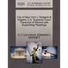 City of New York V. Rodgers & Hagerty U.S. Supreme Court Transcript of Record with Supporting Pleadings
