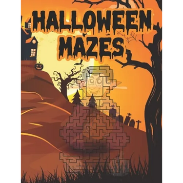 Halloween Mazes: Unique Simple Fun & Scary Activity Coloring Maze Book Guessing Game Problem Solving Puzzle for Adult Teens Also for Gi