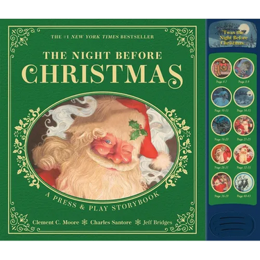 The Night Before Christmas Press and Play Storybook: The Classic Edition Hardcover Book Narrated by Jeff Bridges