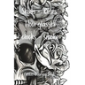 Skulls, Roses, Hourglasses, Clocks, Smoke: Adult Coloring Book