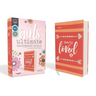 Niv, Girls' Ultimate Backpack Bible, Faithgirlz Edition, Compact, Flexcover, Coral, Red Letter Edition, Comfort Print