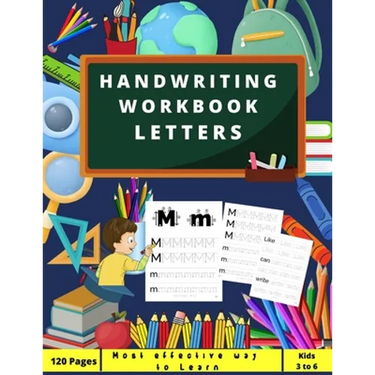 Handwriting Workbook LETTERS: Preschool, Kindergarten, Pre K writing paper with lines, suitable for kids ages 3 to 6, handwriting upper&lowercase tr
