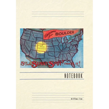 Vintage Lined Notebook Greetings from Boulder