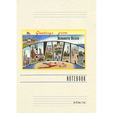 Vintage Lined Notebook Greetings from Rehoboth Beach