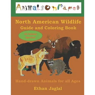 North American Wildlife Guide and Coloring Book: Hand-drawn Animals for all Ages
