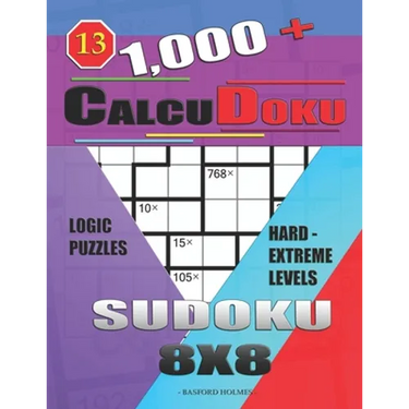 1,000 + Calcudoku sudoku 8x8: Logic puzzles hard - extreme levels